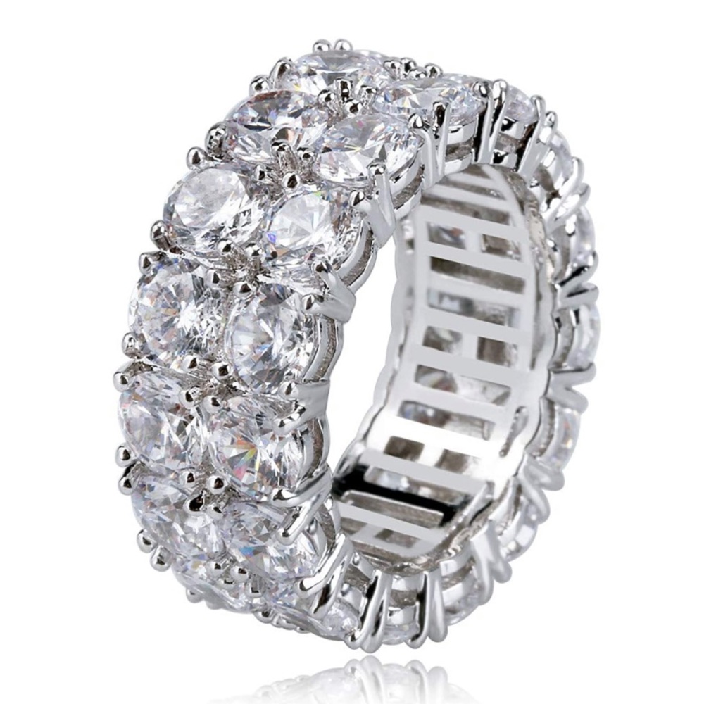 ✨DEAL✨14k Silver Plated Iced Diamond Ring